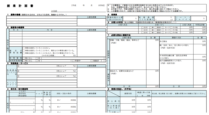 創業計画書１